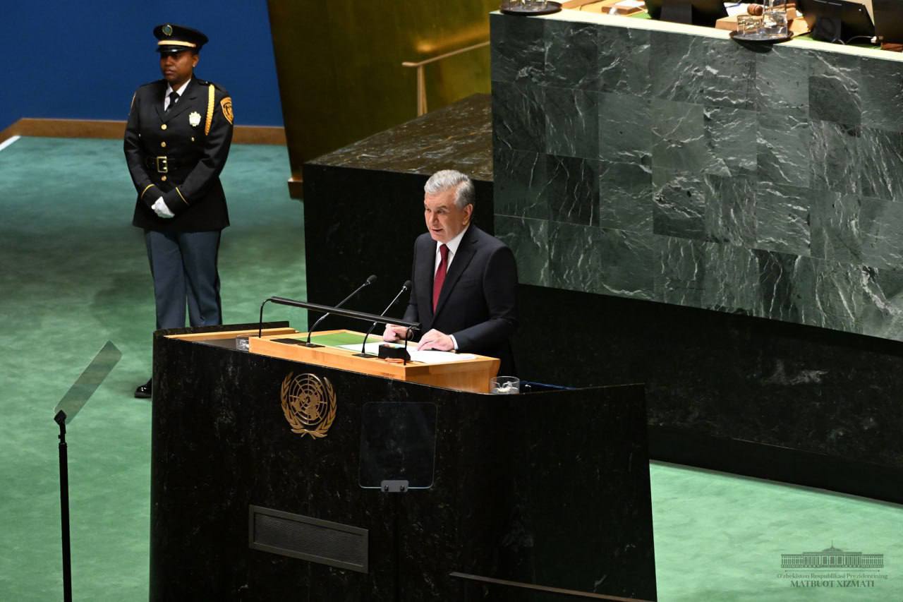 Address by president of Republic of Uzbekistan Shavkat Mirziyoyev at 78th session of UN General Assembly